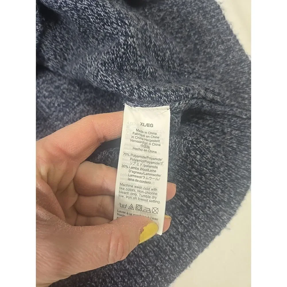 J. Crew Sweater Mens Extra Large‎ Blue 100% Lambswool Pullover Long Sleeves